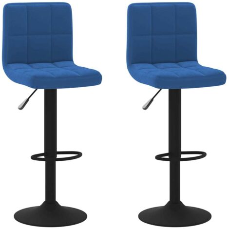 vidaXL Sgabelli da Bar 2 pz Blu in Velluto