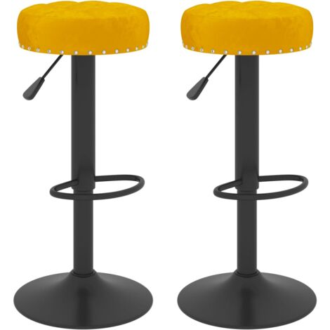 vidaXL Sgabelli da Bar 2 pz Giallo Senape in Velluto