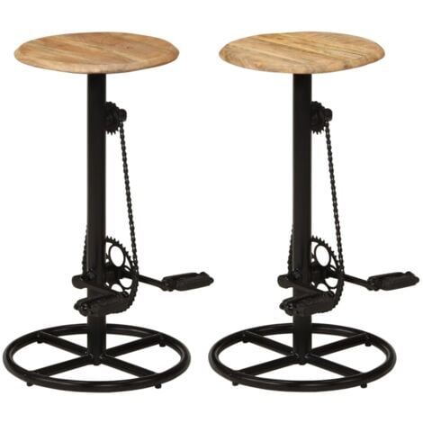 vidaXL Sgabelli da Bar 2 pz in Legno Massello di Mango