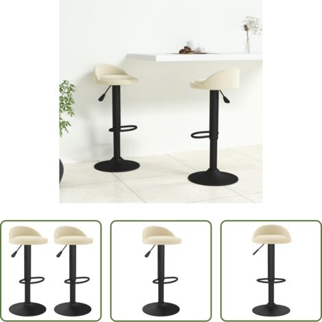 vidaXL Sgabelli da bar girevoli -  Sgabelli da Bar 2 pz in Velluto Crema