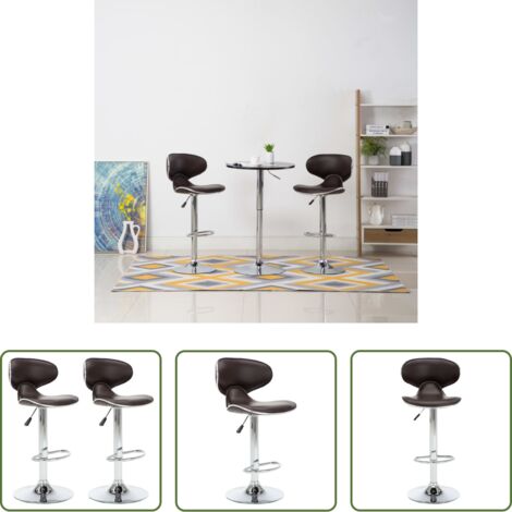 vidaXL Sgabelli da bar marroni -  Sgabelli da Bar 2 pz Marroni in Similpelle