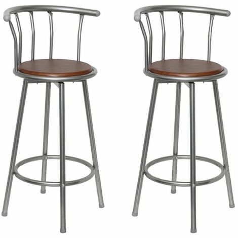 vidaXL Sgabelli da Bar Set 2 pz in Acciaio Marroni