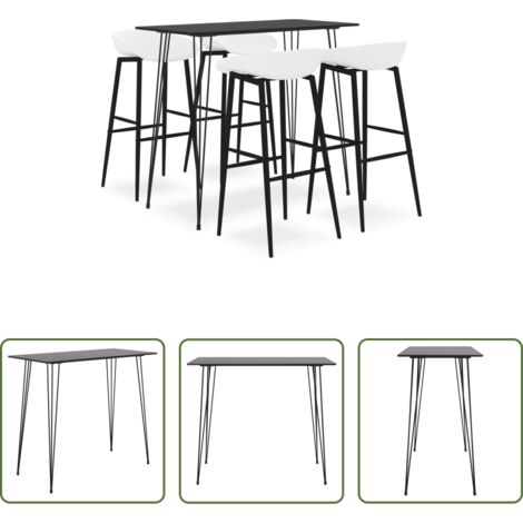 vidaXL Sgabelli da bar -  Set da Bar 5 pz Nero e Bianco