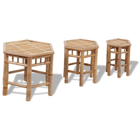 vidaXL Sgabelli da Giardino 3 pz in Bambù