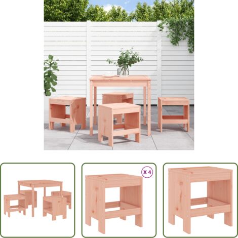 vidaXL Sgabelli da giardino -  Set da Pranzo per Giardino 5 pz in Legno Massello di Douglas