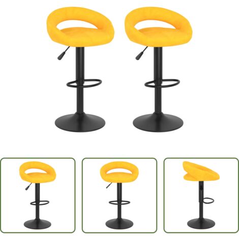 vidaXL Sgabelli giallo senape - Sgabelli da Bar 2 pz Giallo Senape in Velluto