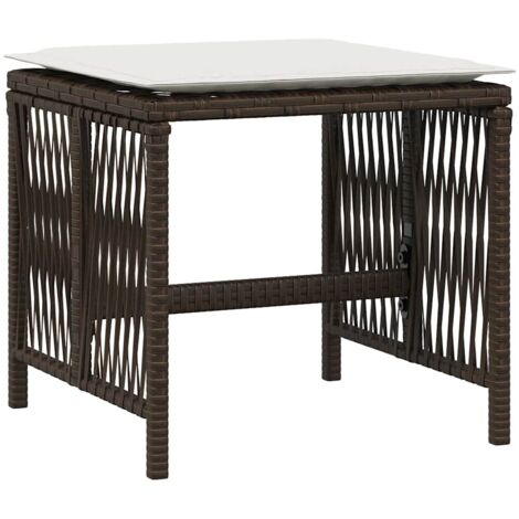 vidaXL Sgabelli Giardino con Cuscini 4pz Marroni 41x41x36cm Polyrattan