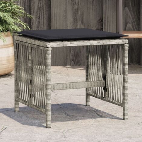 vidaXL Sgabelli Giardino Cuscini 4pz Grigio Chiaro 41x41x36