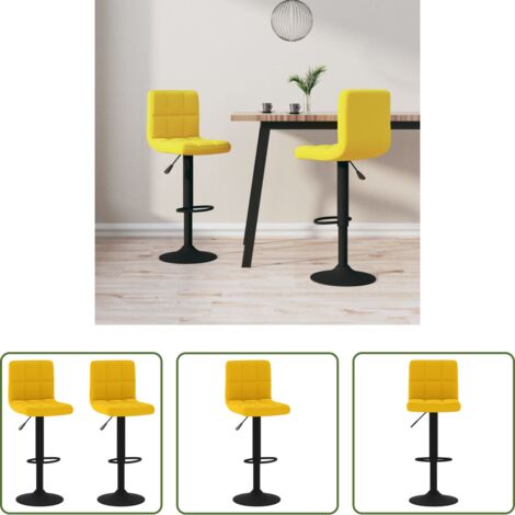 vidaXL Sgabelli girevoli - Sgabelli da Bar 2 pz Giallo Senape in Velluto