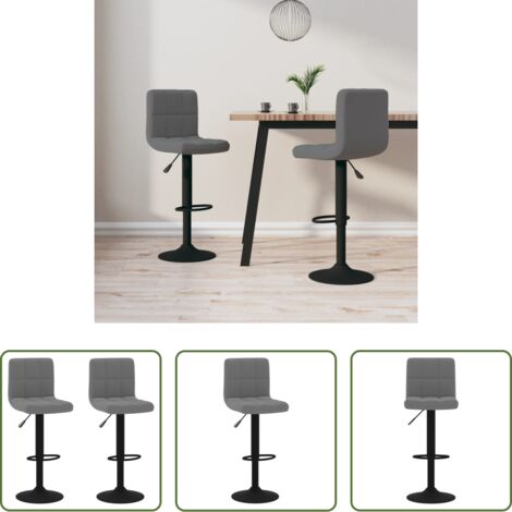 vidaXL Sgabelli girevoli -  Sgabelli da Bar 2 pz Grigio Scuro in Velluto