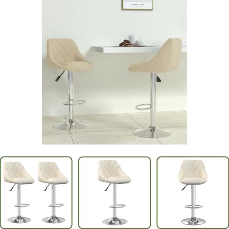 vidaXL Sgabelli in velluto -  Sgabelli da Bar 2 pz Crema in Velluto
