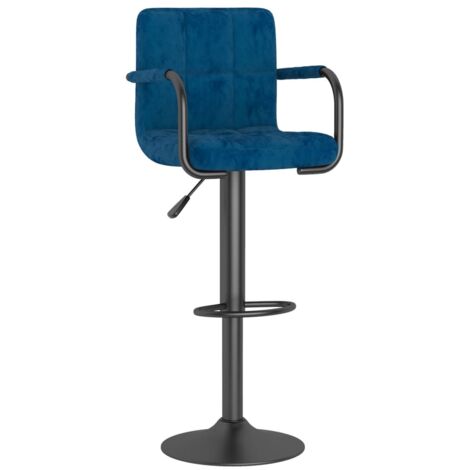 vidaXL Sgabello da Bar Blu in Velluto