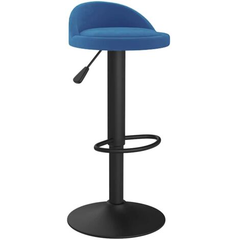 vidaXL Sgabello da Bar Blu in Velluto