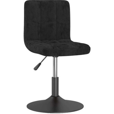 vidaXL Sgabello da Bar Girevole Nero in Velluto