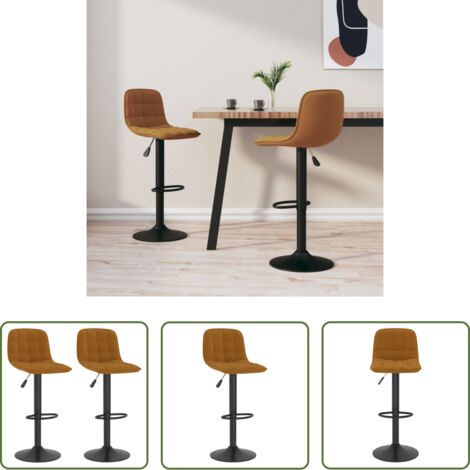 vidaXL Sgabello da bar marrone -  Sgabelli da Bar 2 pz Marroni in Velluto