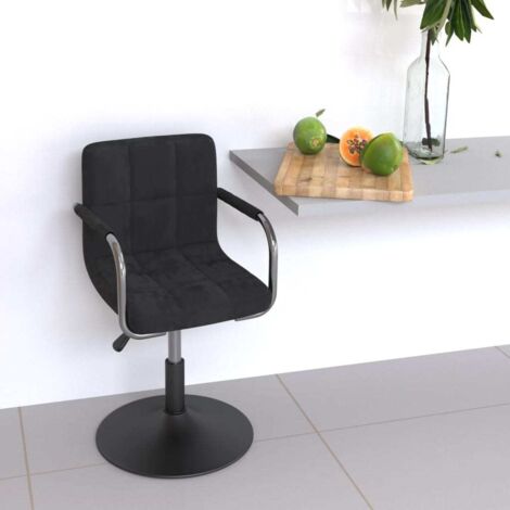 vidaXL Sgabello da Bar Nero in Velluto