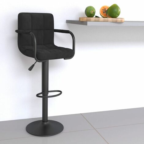 vidaXL Sgabello da Bar Nero in Velluto