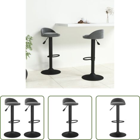 vidaXL Sgabello da bar regolabile in altezza -  Sgabelli da Bar 2 pz Verde Scuro in Velluto