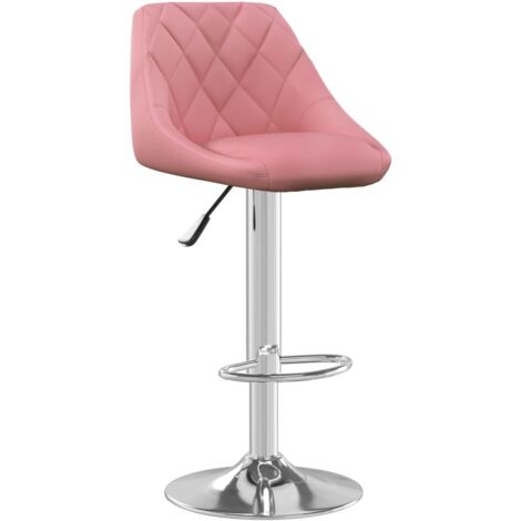vidaXL Sgabello da Bar Rosa in Velluto