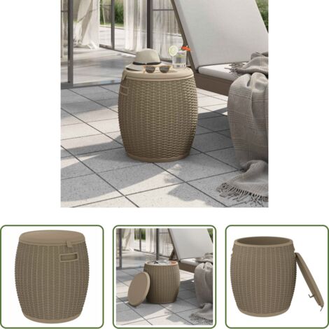 vidaXL Sgabello da esterno -  Contenitore da Giardino 4 in 1 Polipropilene Marrone Chiaro