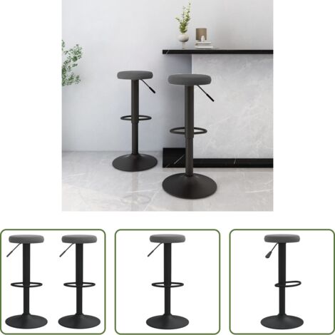 vidaXL Sgabello girevole -  Sedie da Bar 2 pz Grigio Scuro in Velluto