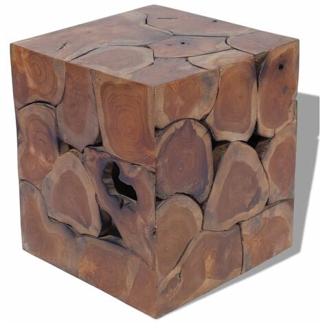 vidaXL Sgabello in Legno Massello di Teak