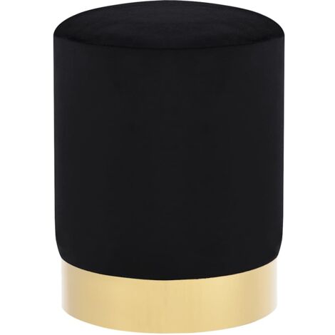 vidaXL Sgabello Nero e Oro in Velluto 28 x 36 cm