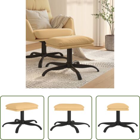 vidaXL Sgabello per divano -  Sgabello Crema 60x60x36 cm in Microfibra