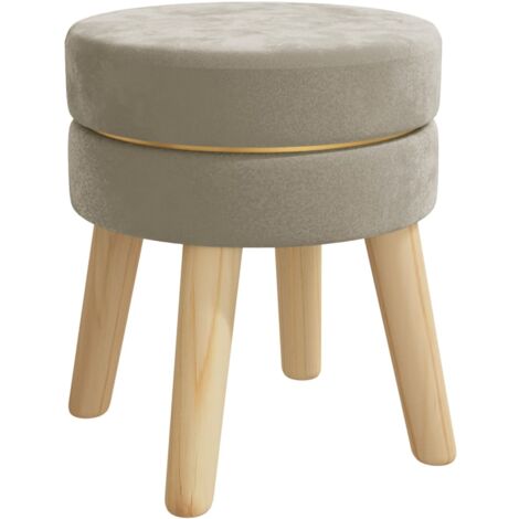 vidaXL Sgabello Rotondo Grigio Scuro in Velluto