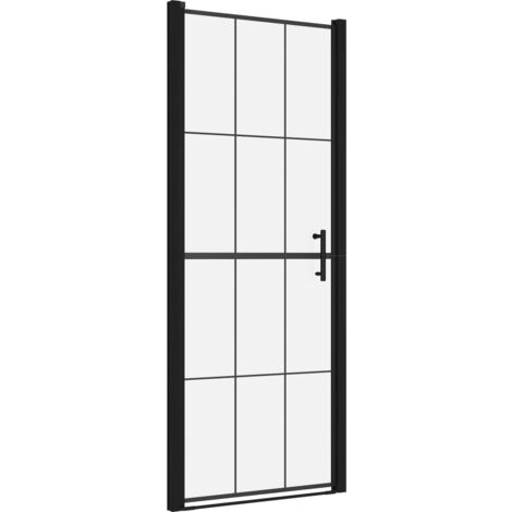 main image of "vidaXL Shower Door Tempered Glass 81x195 cm Black"