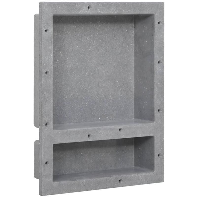 Shower Niche With 2 Compartments Matt Grey 41x51x10 Cm Vidaxl