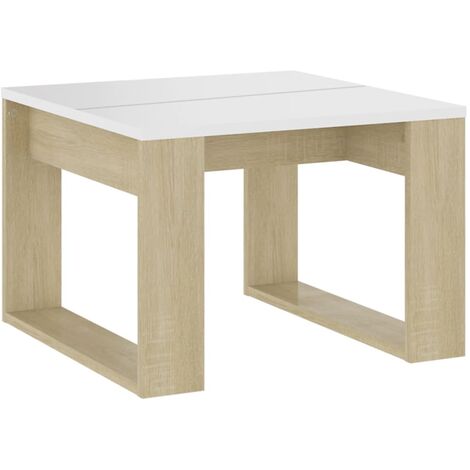 vidaXL Side Table White 50x50x35 cm Chipboard - White