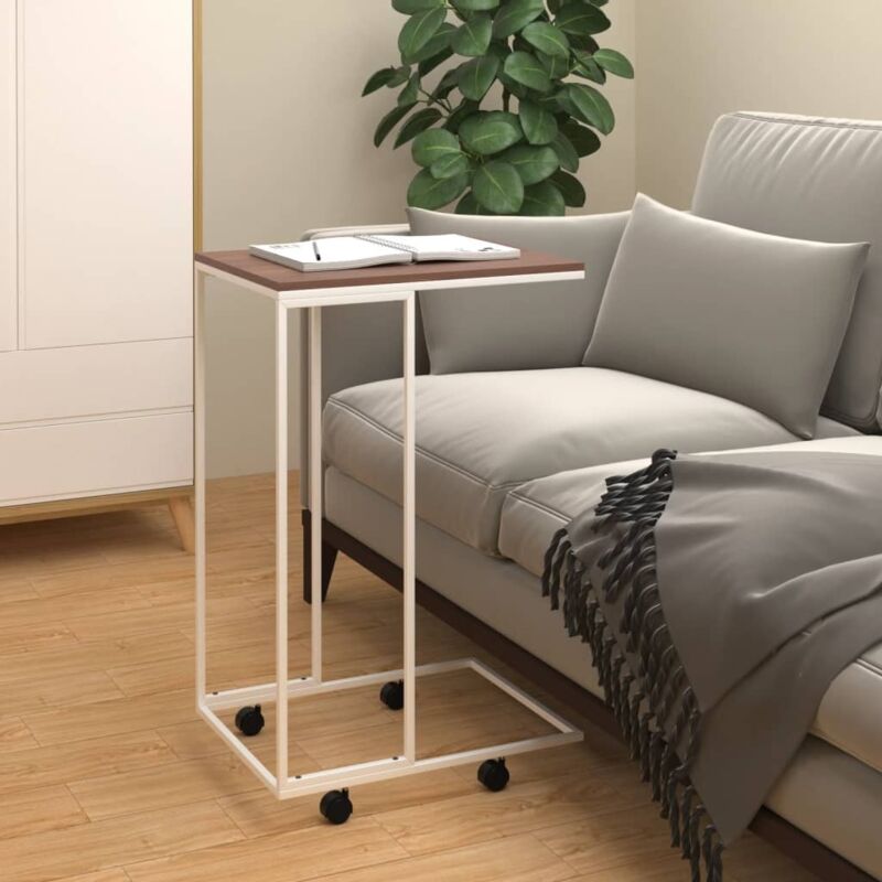 Vidaxl - Side Table With Wheels White 40x30x63.5 Cm Engineered Wood