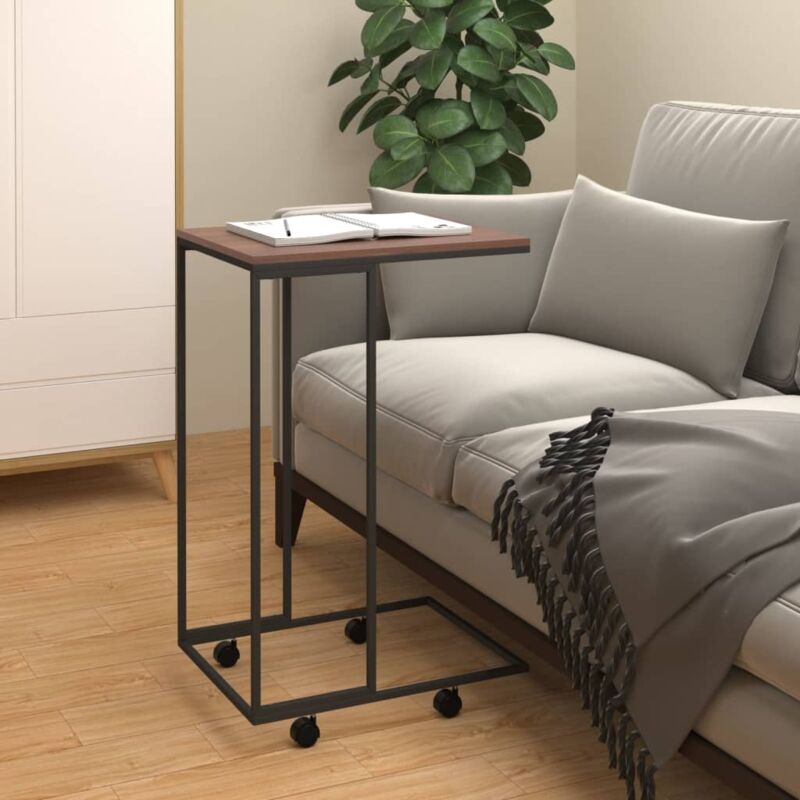 Vidaxl - Side Table With Wheels Black 40x30x63.5 Cm Engineered Wood