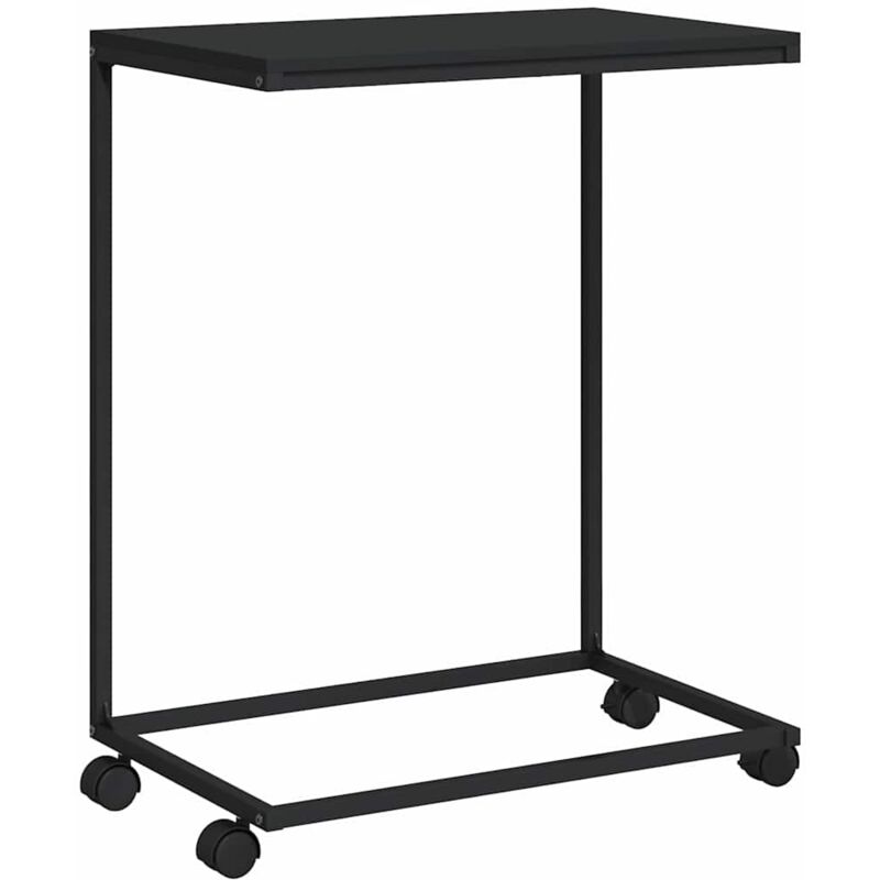 Vidaxl - Side Table With Wheels Black 55x35x70 Cm Engineered Wood