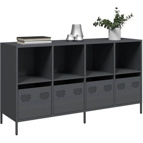 vidaXL Sideboard Anthrazit 135x39x73,5 cm Kaltgewalzter Stahl