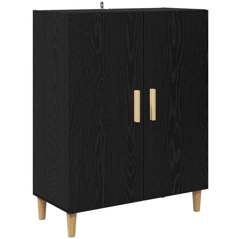Sideboard Schwarz Eichen-optik 70 X 34 X 90 Cm Holzwerkstoff Vidaxl