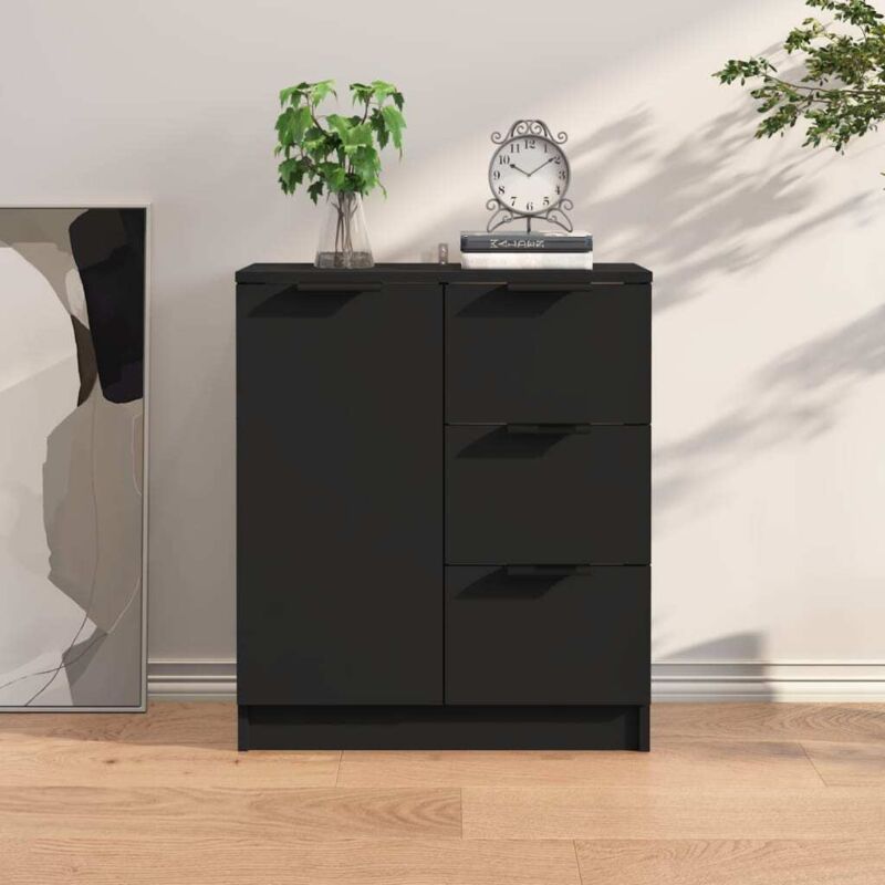Sideboard Black Engineered Wood Vidaxl Black