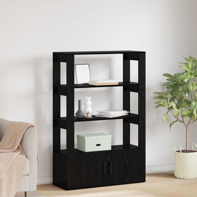 Sideboard Black Oak 30 X 80 X 119.5 Cm Engineered Wood Vidaxl