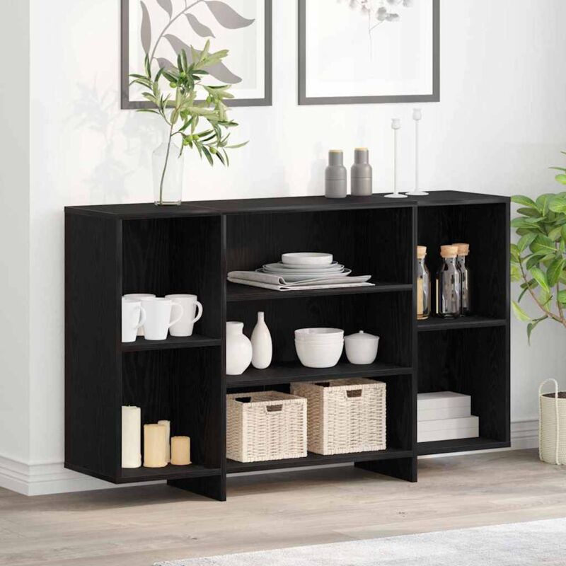 Sideboard Schwarze Eiche 120 X 30 X 75 Cm Holzwerkstoff Vidaxl