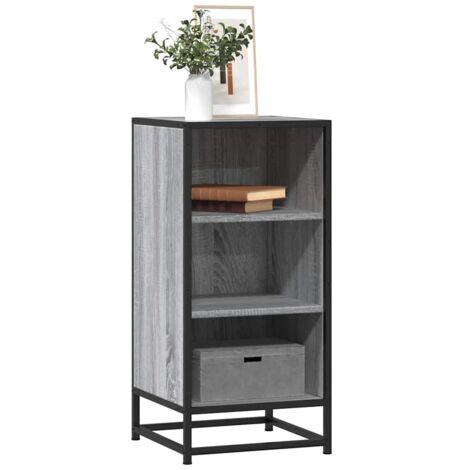 vidaXL Sideboard Grau Sonoma 35,5x35x76 cm Holzwerkstoff und Metall