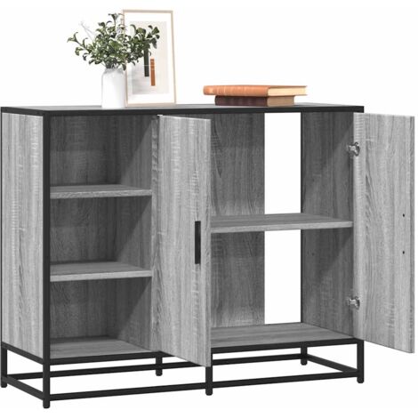 vidaXL Sideboard Grey Sonoma 92x35x76 cm Engineered Wood