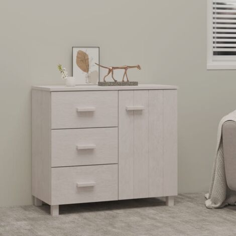 vidaXL Sideboard HAMAR Weiß 90x40x80 cm Massivholz Kiefer