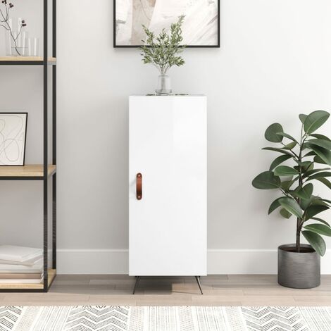 vidaXL Sideboard High Gloss White 34,5x34x90 cm Engineered Wood