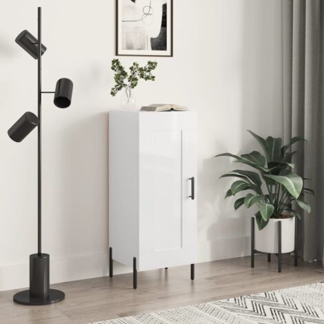 vidaXL Sideboard High Gloss White 34,5x34x90 cm Engineered Wood
