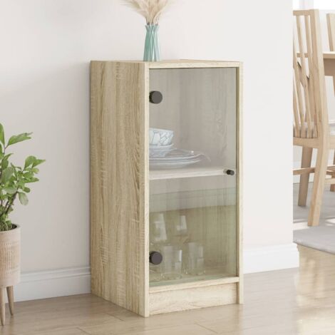 vidaXL Sideboard mit Glastüren Sonoma-Eiche 35x37x75,5cm