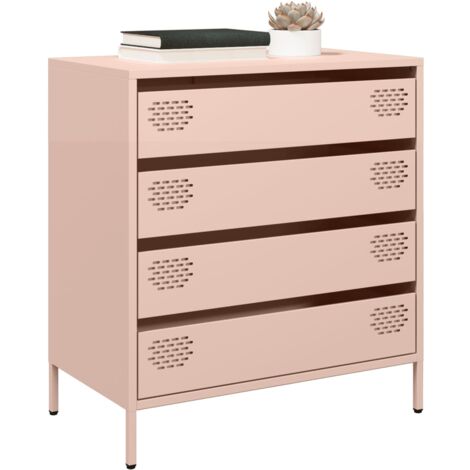 vidaXL Sideboard Rosa 68x39x73,5 cm Kaltgewalzter Stahl