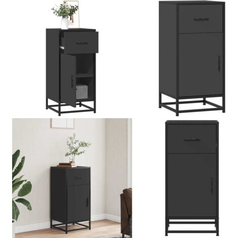 vidaXL Sideboard Schwarz 35,5x35x76 cm Holzwerkstoff und Metall