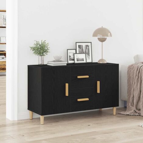 vidaXL Sideboard Schwarz Eichen-Optik 100x36x60 cm Holzwerkstoff