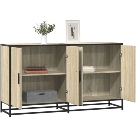vidaXL Sideboard Sonoma-Eiche 134x35x76 cm Holzwerkstoff